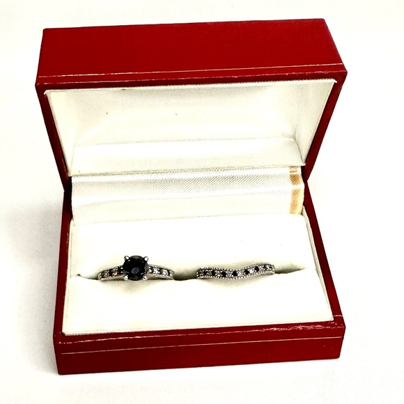 Black Diamond Ring Set with Certificate of Authenticity - Picture 8 of 9